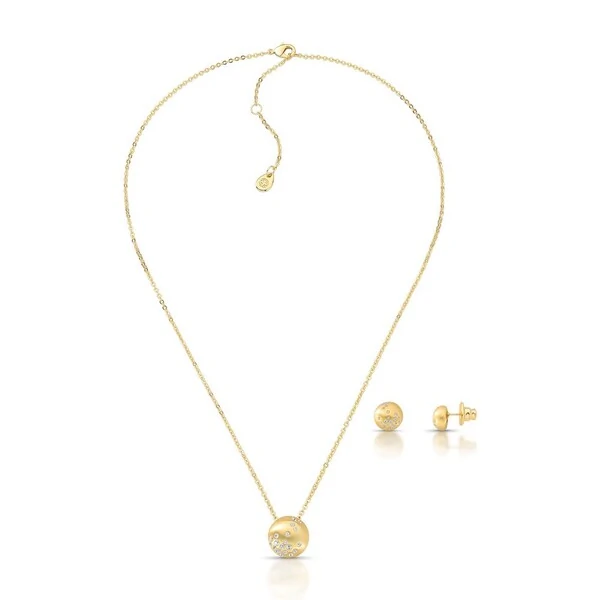 Conjunto Lumina com Zircônias Banho de Ouro 18k