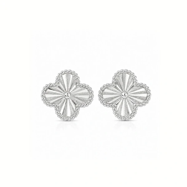 Brinco Van – Banho de Ródio Branco | Geometria Moderna em Prata