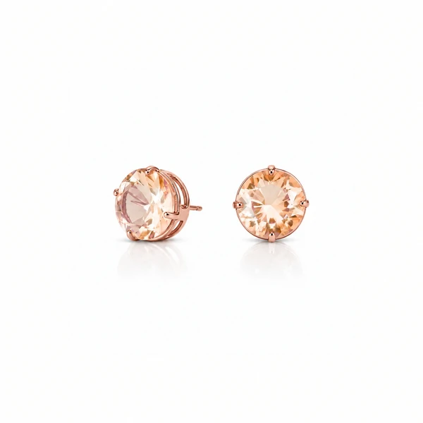 Brinco Riviera com Cristal e Banho de Ouro Rosé