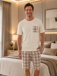 Pijama Verão Masculino Xadrez Provence