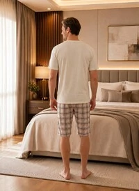 Pijama Verão Masculino Xadrez Provence