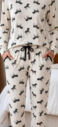 Pijama Manga Longa Jogging zebrinhas