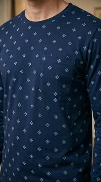 Pijama Manga Longa Blue Dots