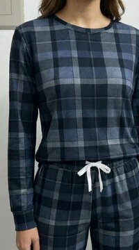 Pijama Manga Longa Xadrez Urban Chic