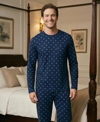 Pijama Manga Longa Blue Dots