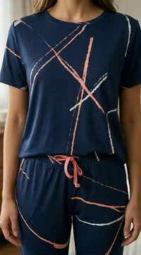 Pijama Meia Estação Contornos Fluidos