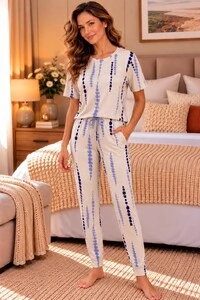 Pijama Meia Estação Jogging Urban White Blue
