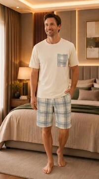 Pijama Verão Masculino Xadrez Serenity