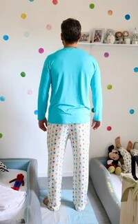 Pijama Manga Longa Masculino Mini Bots