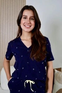 Pijama Meia Estação de Algodão Folhagens