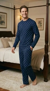 Pijama Manga Longa Blue Dots