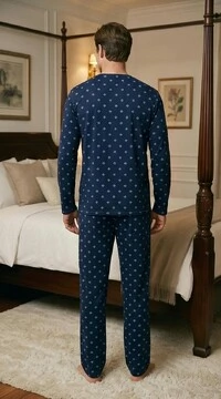 Pijama Manga Longa Blue Dots