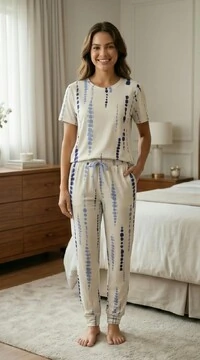 Pijama Meia Estação Urban White Blue