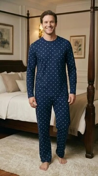 Pijama Manga Longa Blue Dots