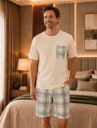 Pijama Verão Masculino Xadrez Serenity