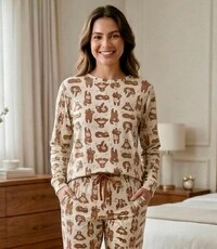 Pijama Manga Longa Fechado Preguiça