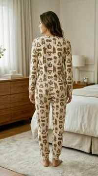 Pijama Manga Longa Fechado Preguiça