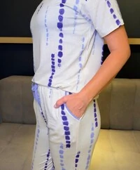 Pijama Meia Estação Urban White Blue