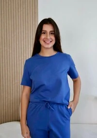 Pijama Meia Estação de Algodão Azul Nimbus