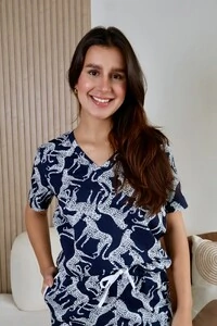 Pijama Meia Estação de algodão Onça
