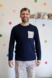 Pijama Manga Longa Masculino Turma do Espaço