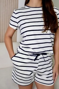 Pijama Tshirt Listra Azul