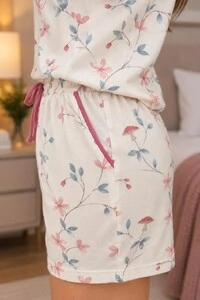 Pijama Curto T-Shirt Jardim Secreto