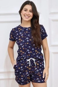 Pijama Tshirt Flocos de Neve