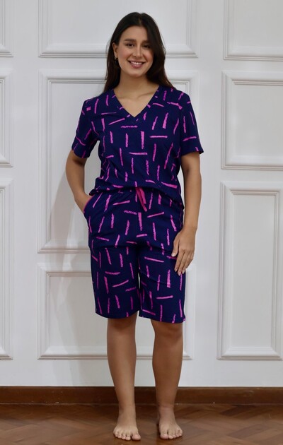 FotoPijama Bermuda Risca Pop