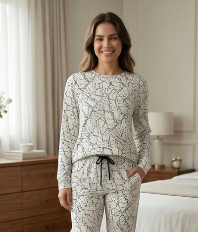 Foto Pijama Manga Longa Jogging Entre linhas