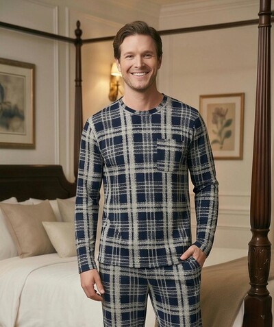 Foto Pijama Manga Longa Xadrez Urbano