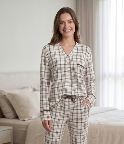Foto Pijama Americano Longo Calm Blue