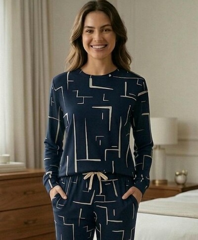 Foto Pijama Manga Longa Labirinto