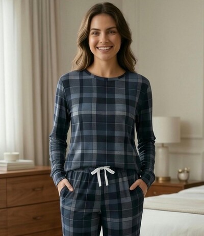 Foto Pijama Manga Longa Xadrez Urban Chic