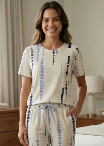 Foto Pijama Meia Estação Urban White Blue