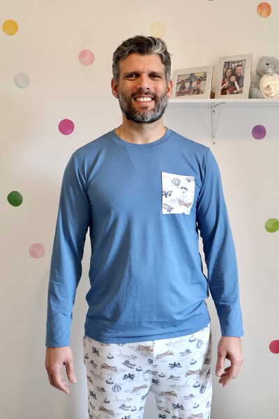 Foto Pijama Maga Longa Masculino Voando Nas Nuvens