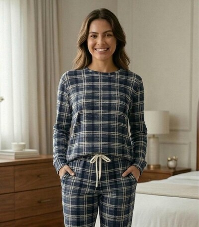 Foto Pijama Manga Longa Xadrez Urbano