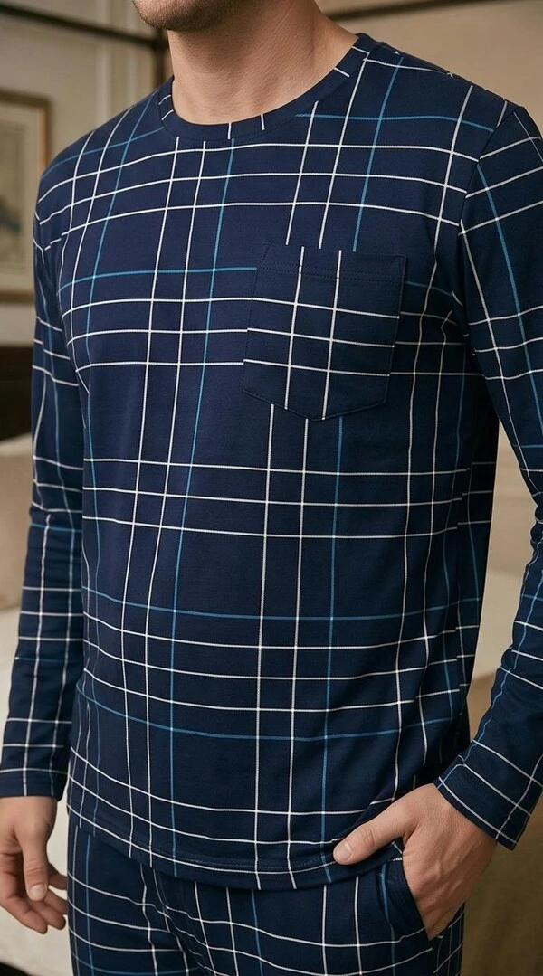 Pijama Manga Longa Xadre Azul Listra Off
