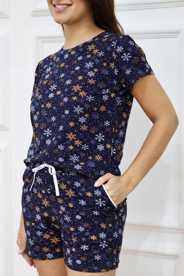 Pijama Tshirt Flocos de Neve