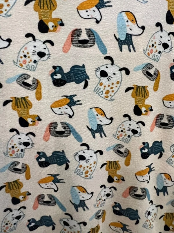 Pijama manga longa decote V Cartoon Dogs