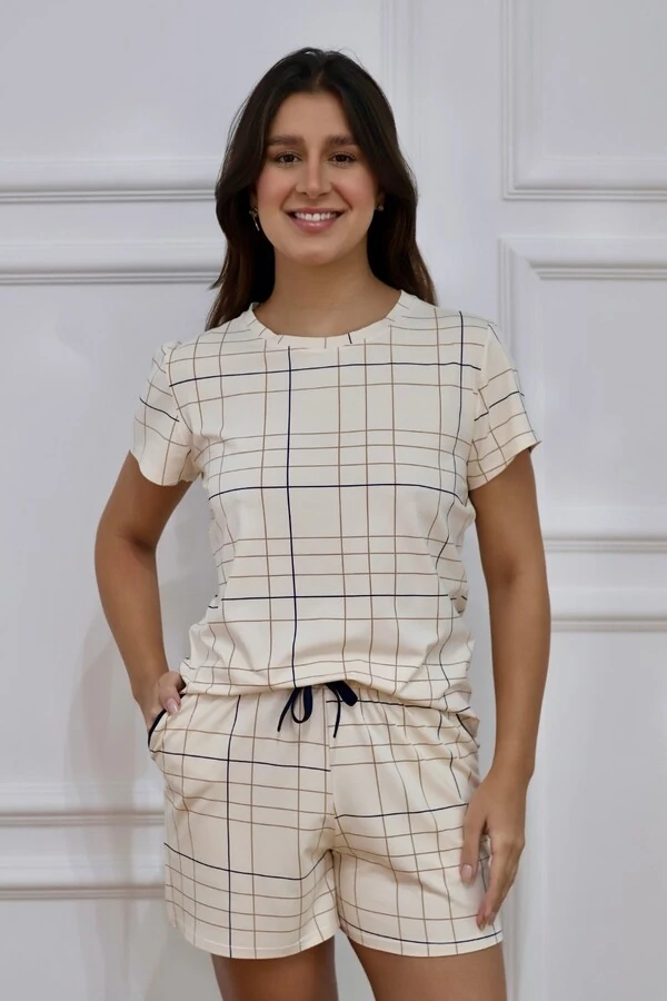 Pijama Tshirt Off Listra Azul