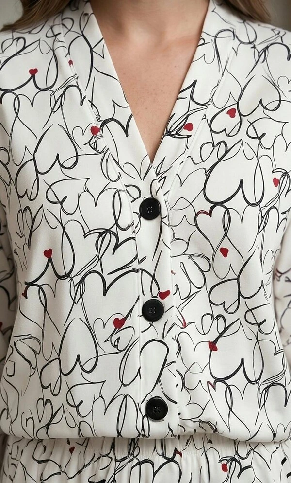 Pijama Moletinho Peluciado Botões Amor Infinito