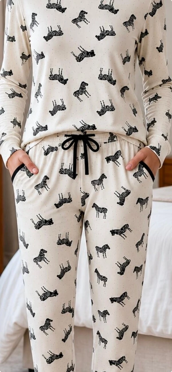 Pijama Manga Longa Jogging zebrinhas