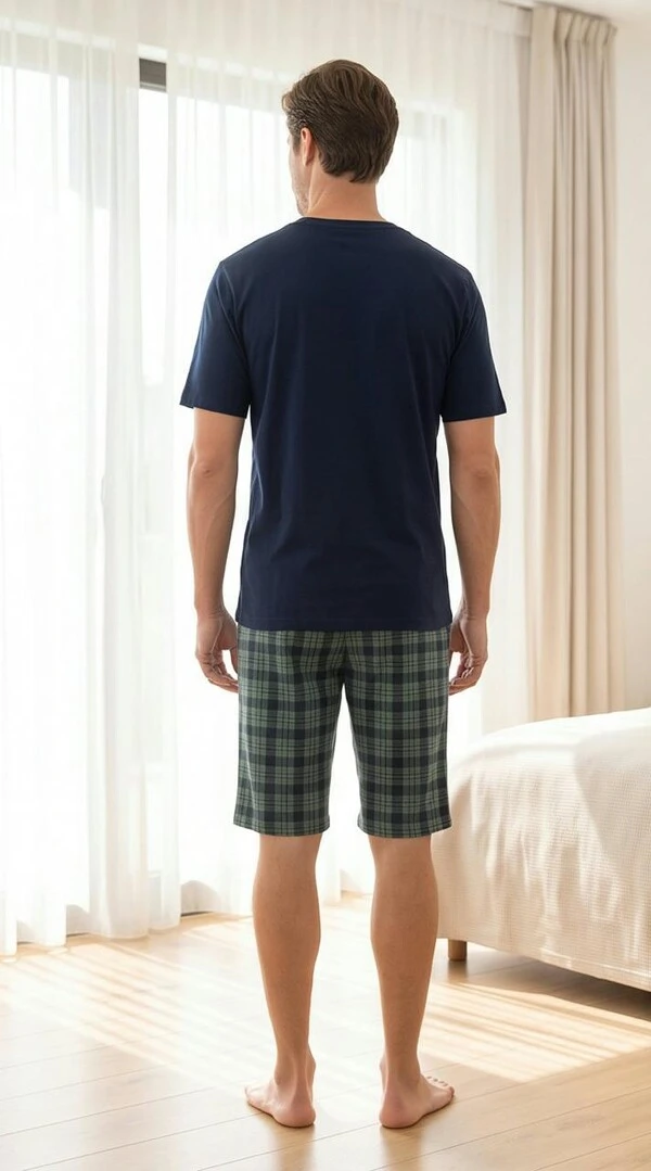 Pijama Verão Masculino xadrez Forest