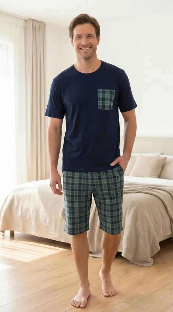 Pijama Verão Masculino xadrez Forest