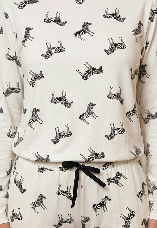 Pijama Manga Longa Jogging zebrinhas