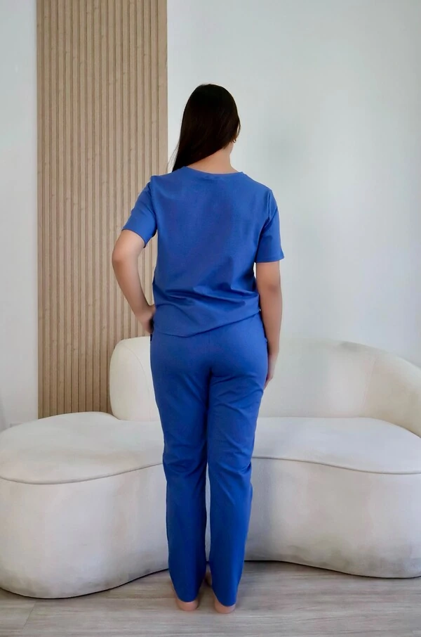 Pijama Meia Estação de Algodão Azul Nimbus