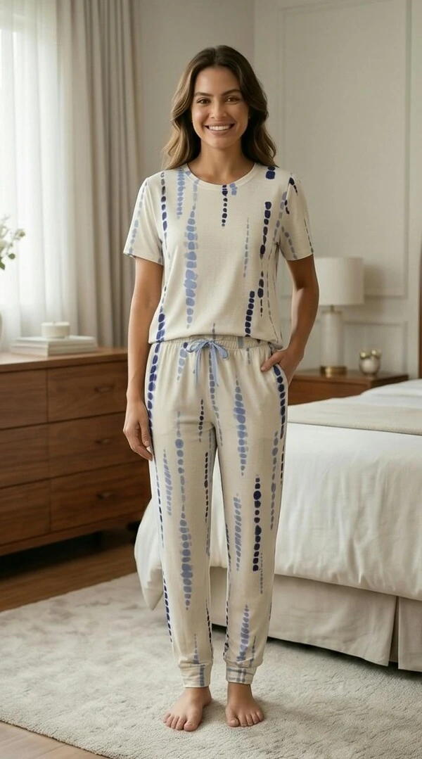 Pijama Meia Estação Urban White Blue