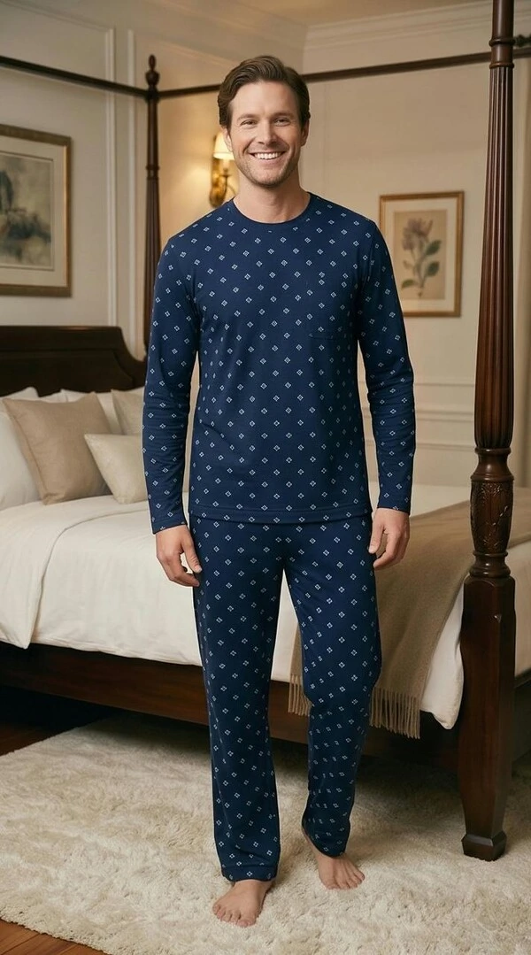 Pijama Manga Longa Blue Dots