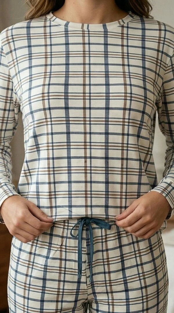 Pijama Manga Longa Xadrez Calm Blue